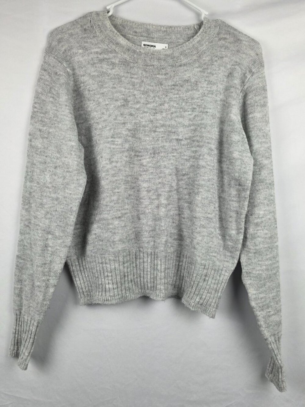 Sonoma Goods for Life Super Soft Grey Heathered Crew Neck Sweater Size S
